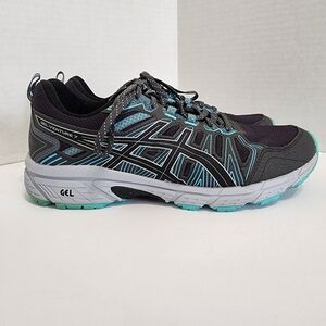 ASICS GEL-Venture 7 Women’s Trail Running Shoes Graphite Grey Teal Sz 9.5 Wide